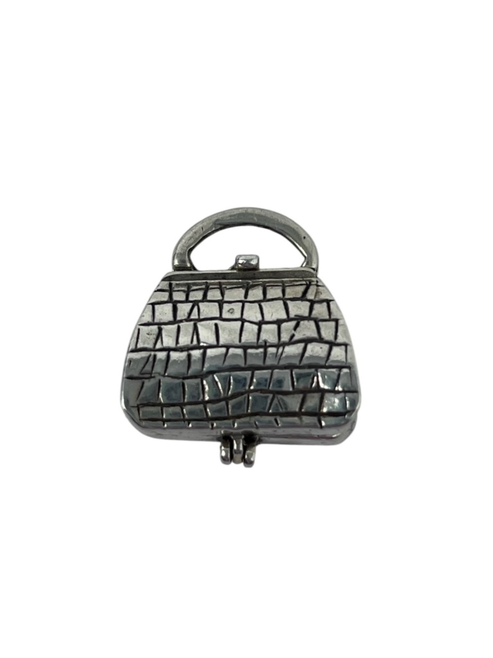 Vintage SJC Sterling Silver Purse Handbag Pendant Charm with Hinged Opening